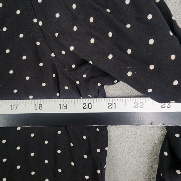 Women's Gap Black & White Polka Dot Shirt Button Down Size L - Picture 9 of 11